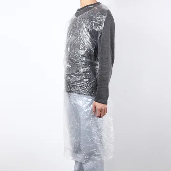 

50pcs Plastic Disposable Apron Gowns Cape For Hairdressing Cooking Painting Art Crafting