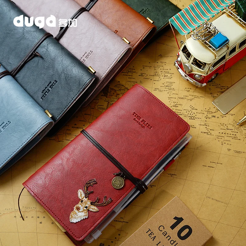 

Vintage Notebook Mini Cowhide Cover Portable Notepad Retro Bandage Note Book Traveler Journey Daily Diary School Supply
