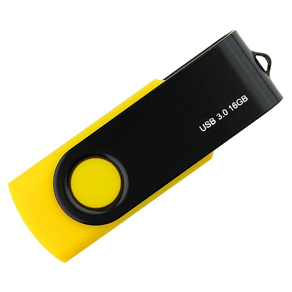  USB 3.0 Flash Drive Foldable U Disk Pen Data Memory Stick High-Speed [Swivel Design] (32GB Yellow)
