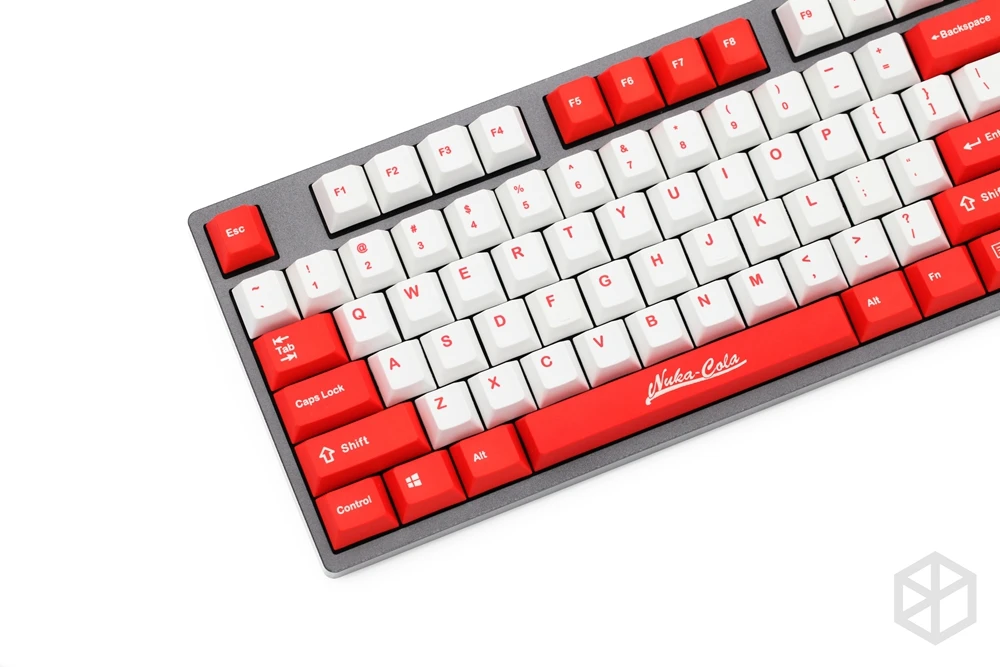 Nuca Cola Fallout Вишневый профиль Keycap набор толстый PBT белый красный лазерный травленый