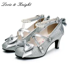 Женские блестящие Серебристые/золотистые туфли-лодочки с блестками; туфли принцессы Лолиты с перекрещивающимися жемчужинами и ремешком на щиколотке