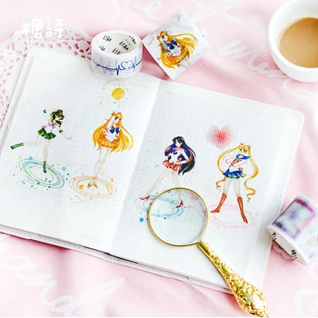 

Cute Kawaii Sailor Moon Japanese Masking Washi Tape Decorative Adhesive Tape Decora Diy Scrapbooking Sticker Label Stationery