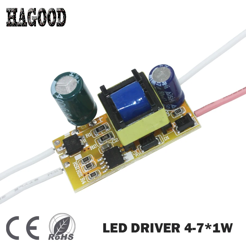 

4-7W LED Driver Transformer Power Supply Adapter Input AC90-265V Output DC12-25V Constant Current 280-300mA for Led Lamps DIY