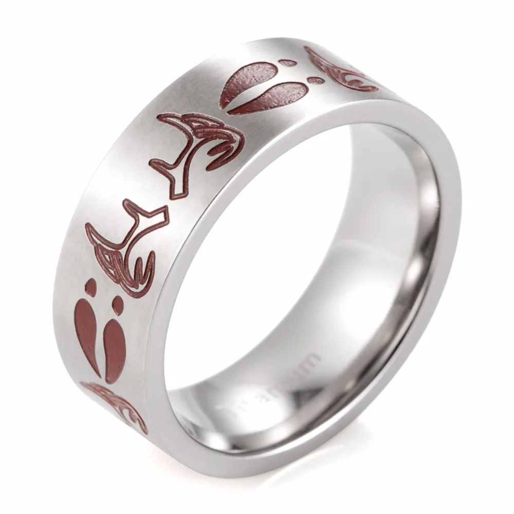 Shardon Ring Jewelry Men Anium Red Deer Tracks And Shardon Ring Jewelry Men Anium Red Deer Tracks And Antlers S Outdoor Wedding Band Free Shipping In Rings From