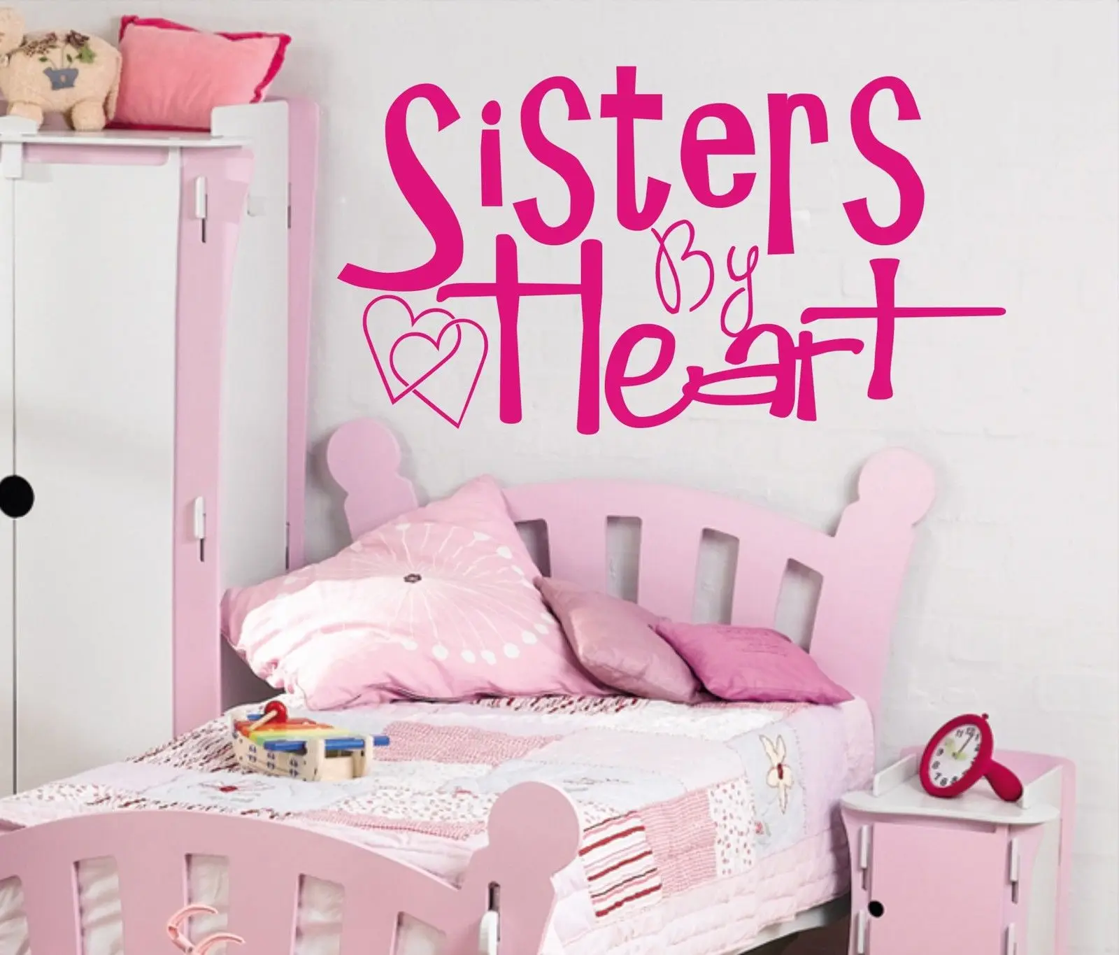 Sisters By Heart Wall Art Sticker Quote For Girls Bedroom Home Decor