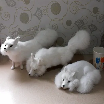

Creative Valentine's Day Gifts Lifelike White Fox Crafts New Year Christmas High Emulational Silver Fox Shop Window Decoration