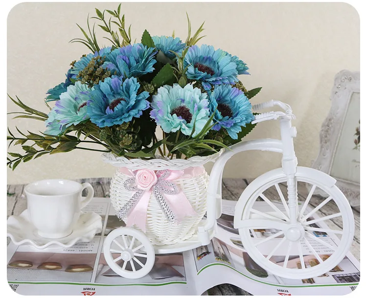 Садовая мебель для дома искусственный цветок маленький цветочный костюм/велосипедная плетеная Цветочная корзина поддельный цветок реквизит для фотосессии
