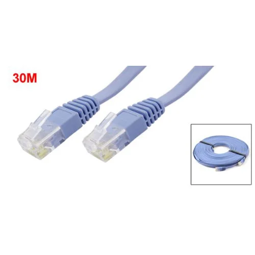 

High Quality 98FT 30M CAT6 CAT 6 Flat UTP Ethernet Network Cable RJ45 Patch LAN Cord Blue