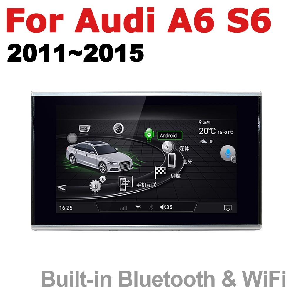 Top Car Radio 2 din GPS Android Navigation For Audi A6 S6 4G 2011~2015 MMI AUX Stereo multimedia touch screen original style 5