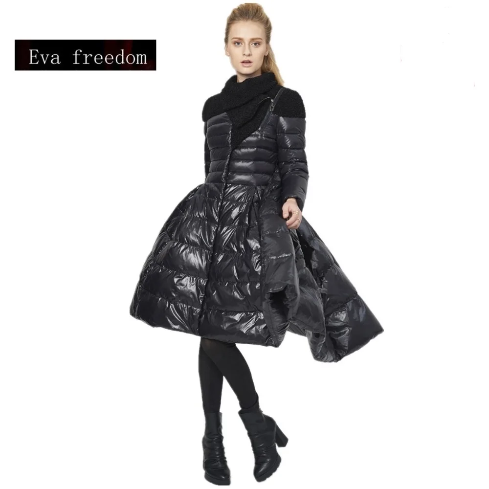 Koop 2019 nieuwe fashion brand grote schommel 90% Witte eendendons parka jas Europa creatief ontwerp camouflage langere dikkere jas w1234