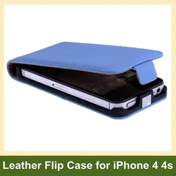 

Simple Design Leather Flip Case for iPhone 4 4s Free Shipping