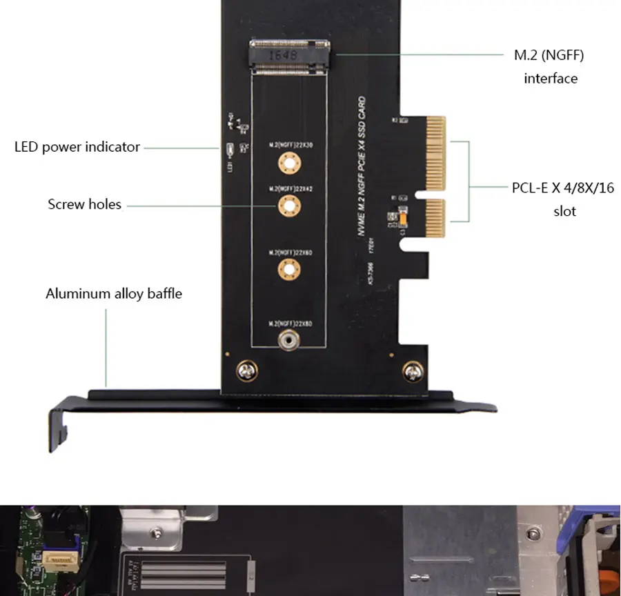 M.2 PCIe адаптер M2 NGFF SSD NVME M ключ SATA на основе B ключ для PCI-e 3,0X4X8X16 размер 2230-2280 M.2 ssd Контроллер конвертер карта