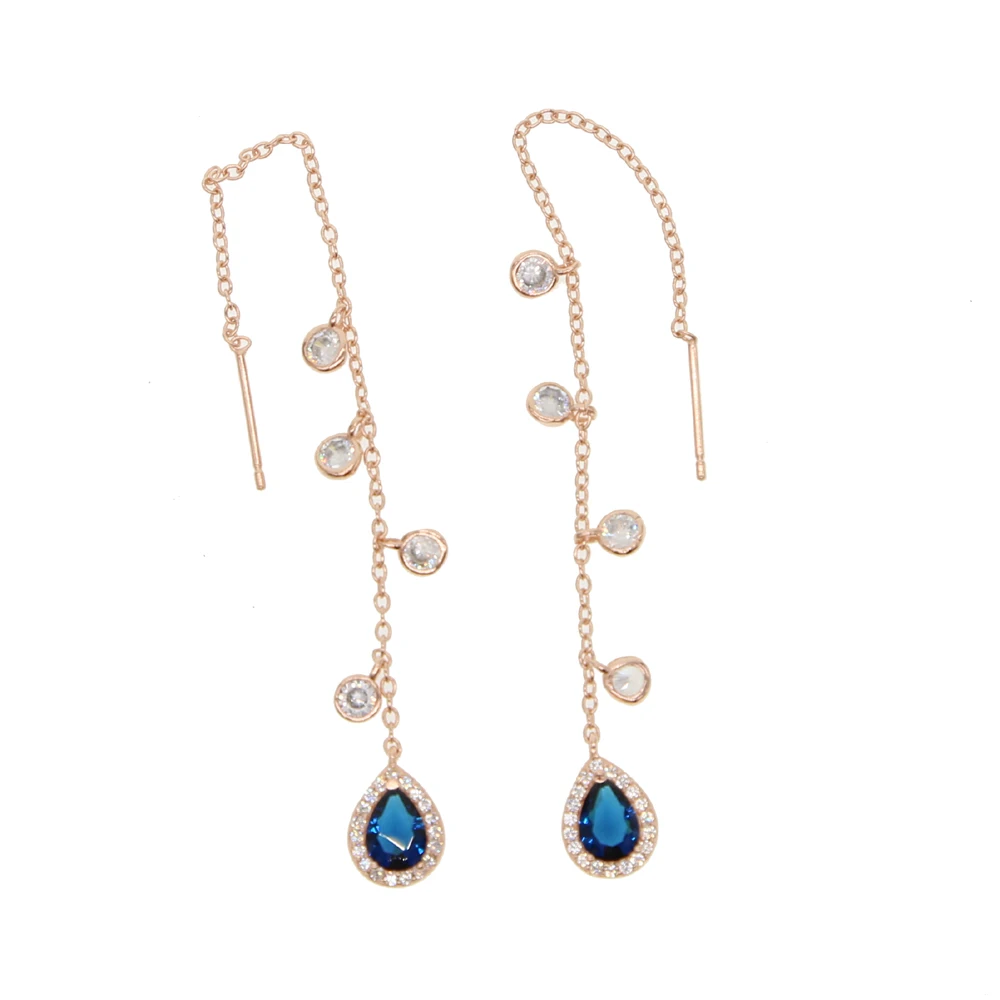 9 colors water drop earring 2018 latest design girl women ladies Romentic Gorgeous jewelry cz drop charm fashion ear jewelry