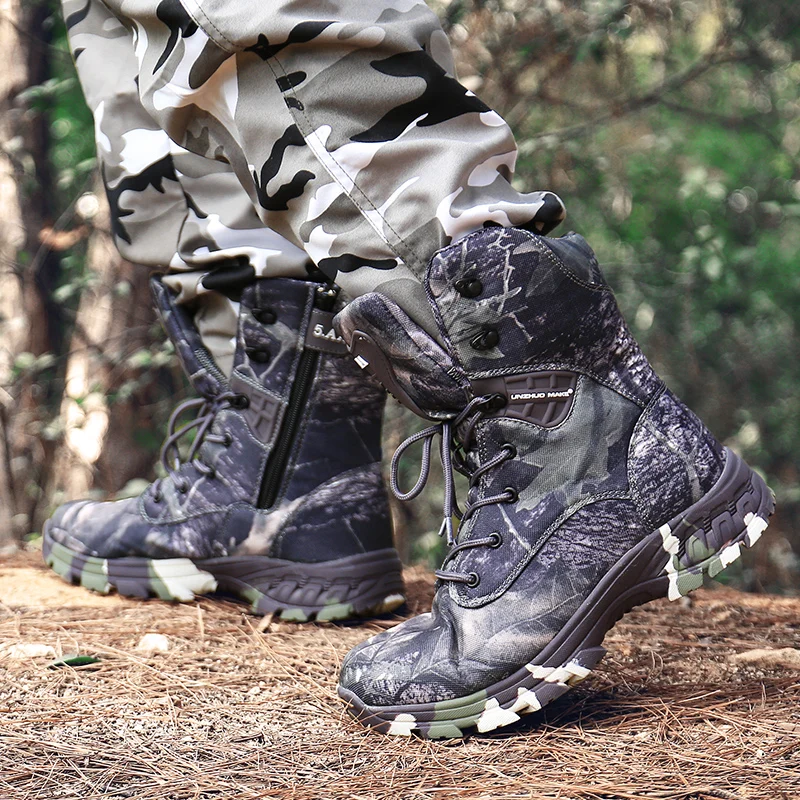 Мужская Высокая Водонепроницаемая походная обувь; тактическая спортивная обувь; мужские уличные ботинки для охоты; обувь для альпинизма; мужские армейские ботинки