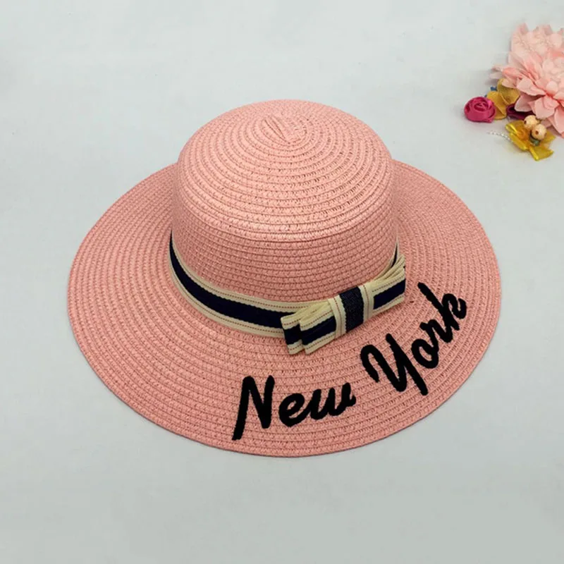 Women Summer Hats Panama Bow Sombrero Sun Straw Hat Foldable Beach Bone Visor Cap JT-Drop Ship