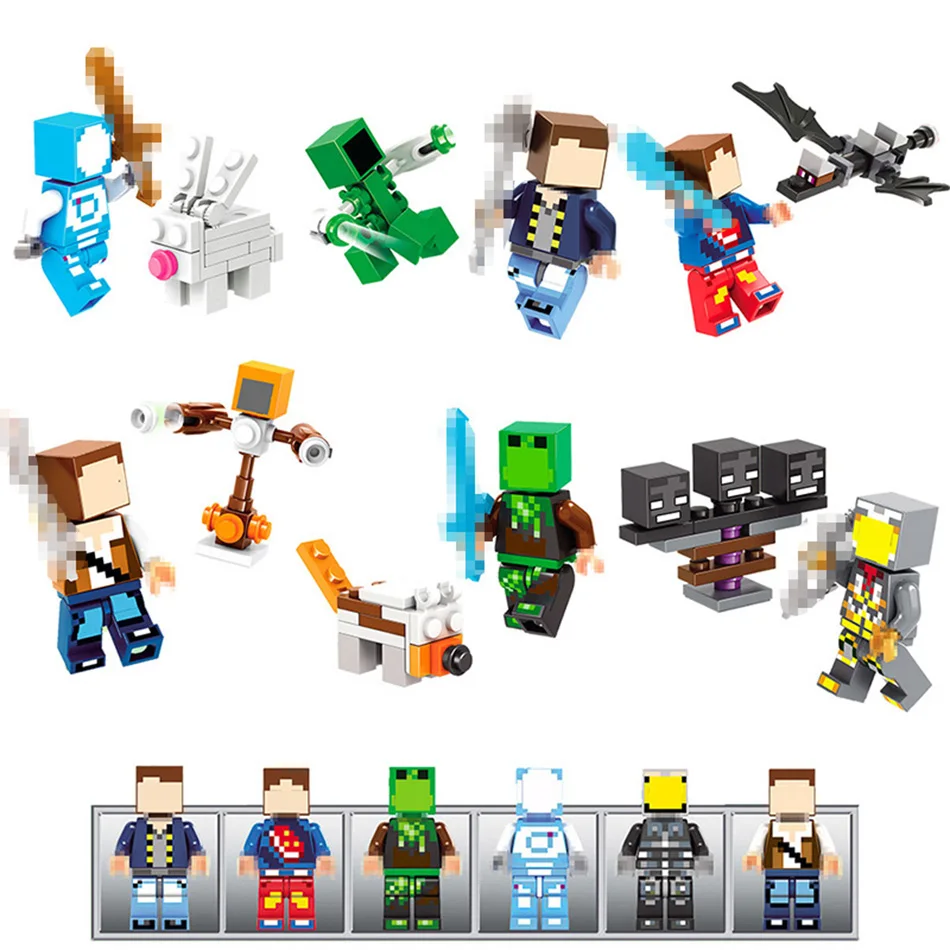

Skin Pack Model Figures Compatible With LegoINGLYs Minecrafted Building Blocks My World bricks Children Brthday Gift