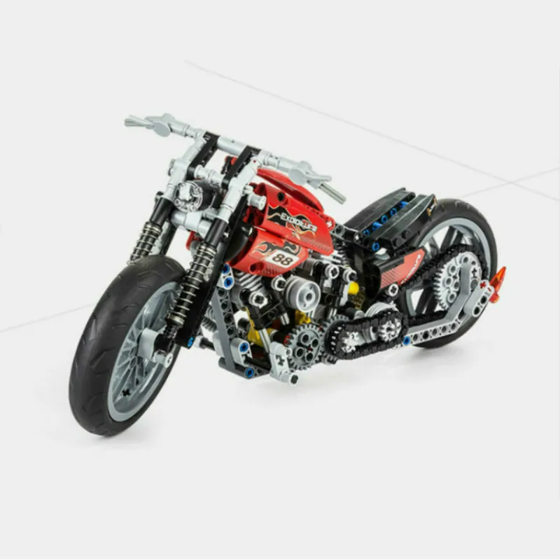 

3354 378Pcs Technical Motorcycle Exploiture Model Harley Vehicle Building Block 7115 3353 3373 Set Compatible with 8051