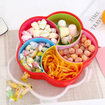 

Multi-function Snack Plates Candy Box with Lid Home Large Capacity Fruits Nut Storage Dessert Tray Snack Dish