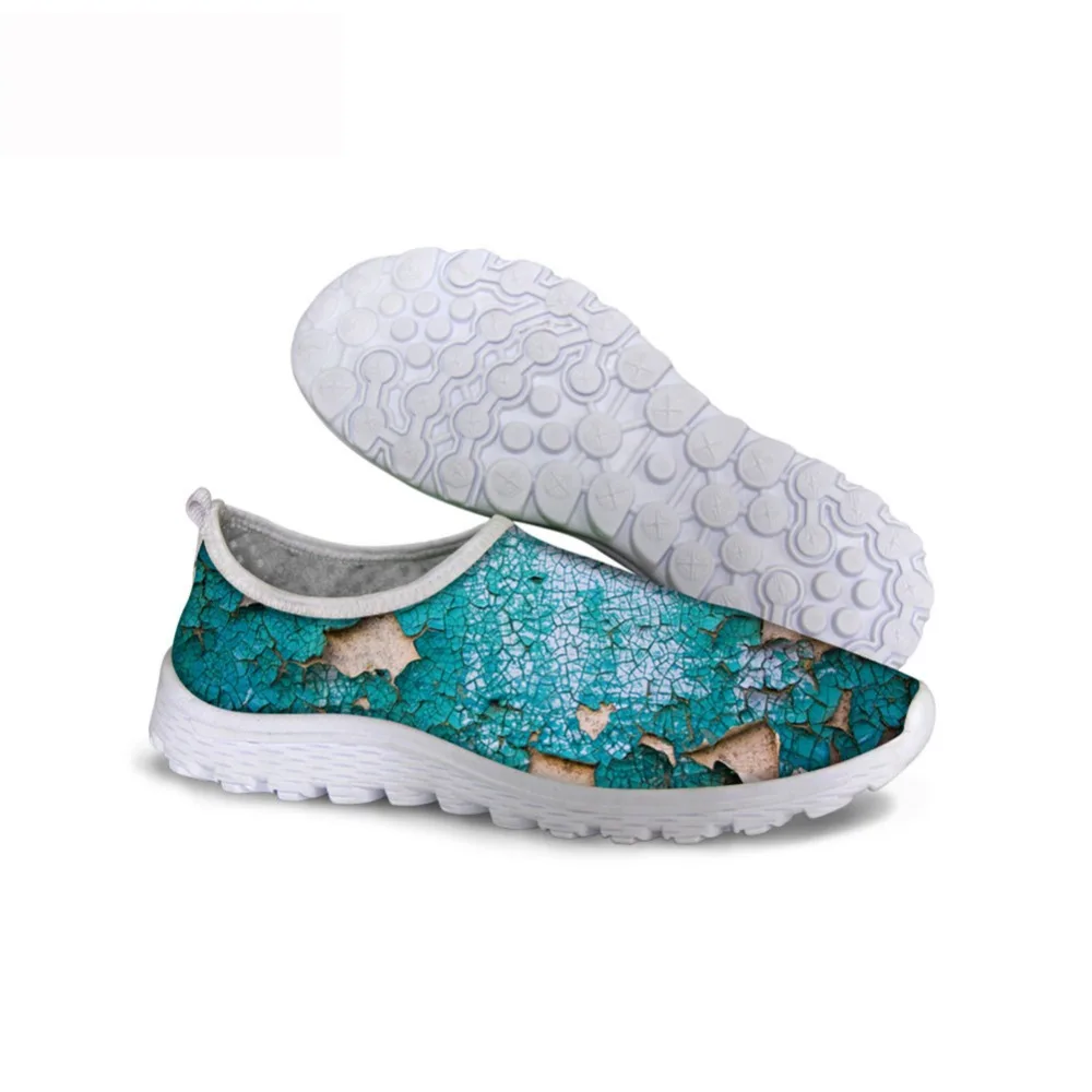 

THIKIN Breathable Mesh Flats Shoes for Women 3D Crack Pattern Retro Design for Women Casual Loafers Lightweight Mesh Flats