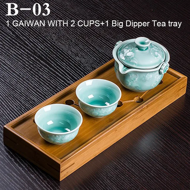 Quick Cup,Creative Chinese Celadon Porcelain Ceramic Kung Fu Tea Set