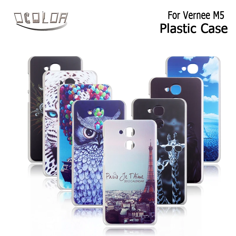 

ocolor For Vernee M5 Plastic Case PC Hard Case Back Shell Colorful Image Painted Protective Skin Case For Vernee M5 Phone Case