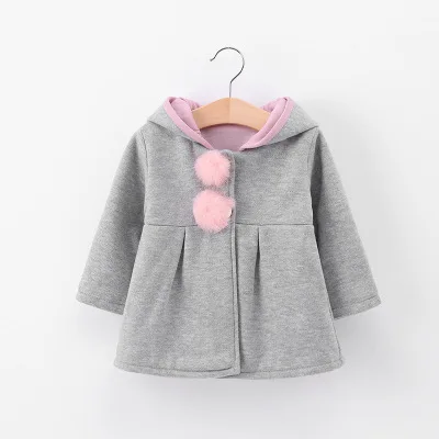 Outerwear & Coats hot Winter autumn baby girls coat Long sleeve 3D Rabbit ears fashion casual hoodies kids clothes clothing children Outerwear snow coat Outerwear & Coats