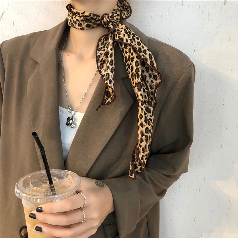 

Luna&Dolphin Women Strip Neckchief Scarf 85*33cm Triangular Bandage Dot Geometry Plaid Chiffon Silk Scarves Yellow Headbands Tie