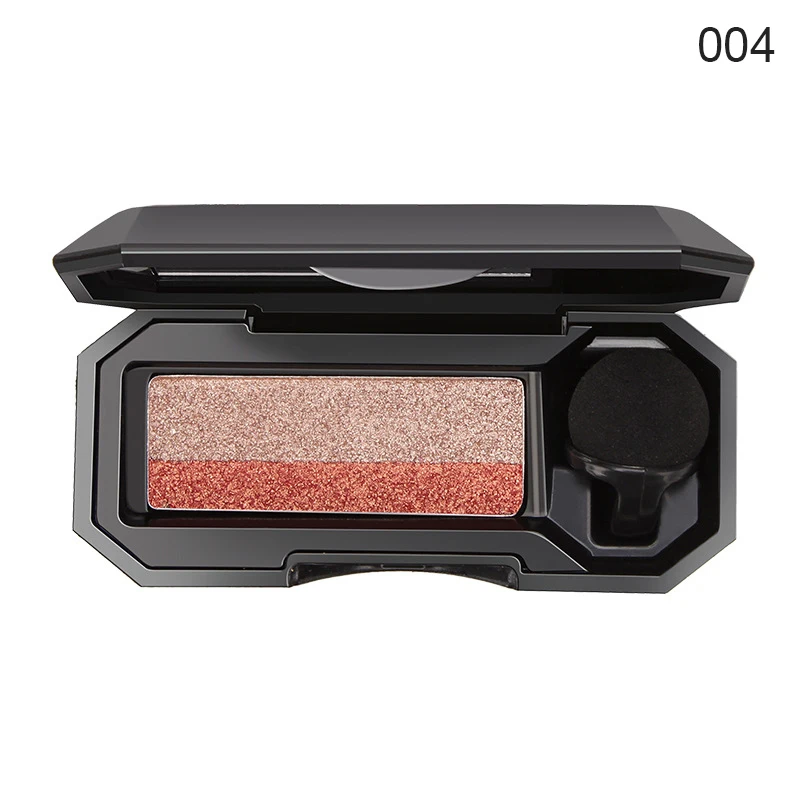 Hot 1 Pcs Women Double Color Eyeshadow Palette Lazy Long Lasting Makeup Cosmetics SJ66 - Цвет: 4