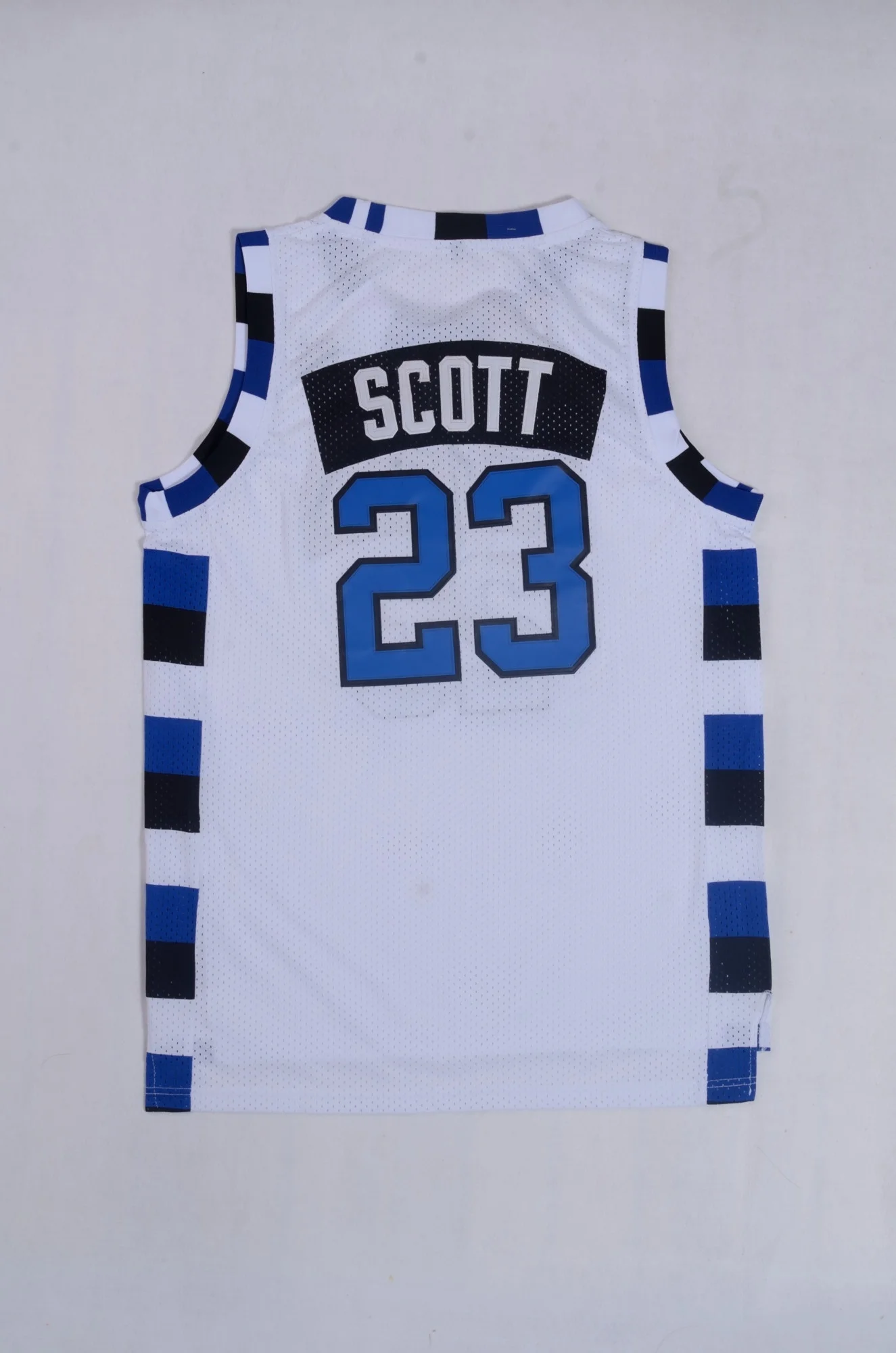 # 3 Camiseta de Baloncesto Lucas Scott Tree Hill Ravens Jersey de pel/ícula Deportiva Jersey de Malla Cosida Top Algod/ón Negro Blanco Azul