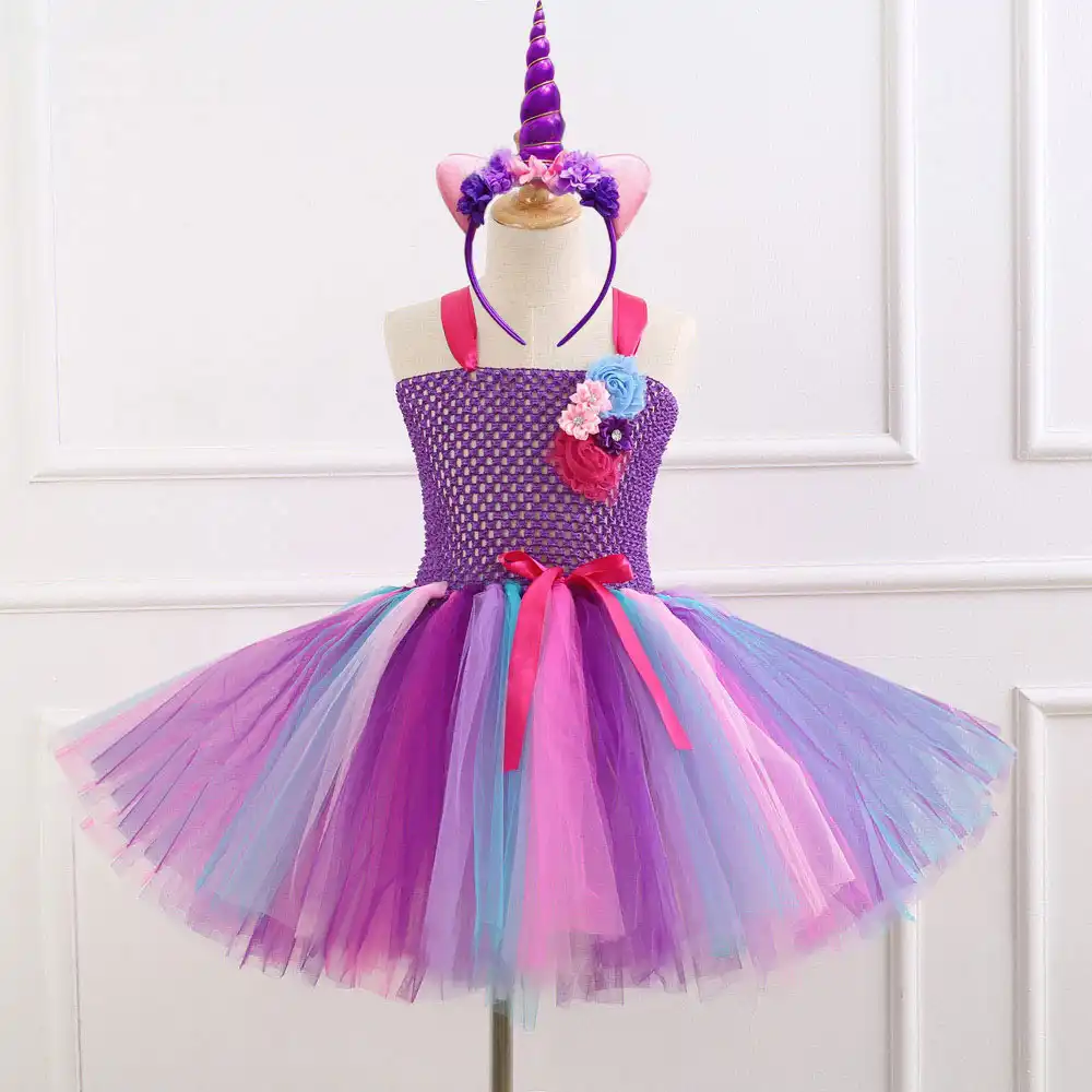 unicorn rainbow tutu dress