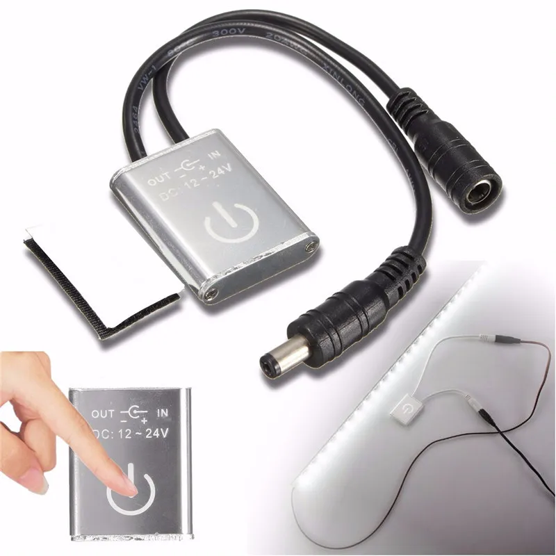 

DC12V/24V Sliver Mini LED Dimmer Touch Switch For Single Color LED Strip Light Lamp 36W/12V, 72W/24V