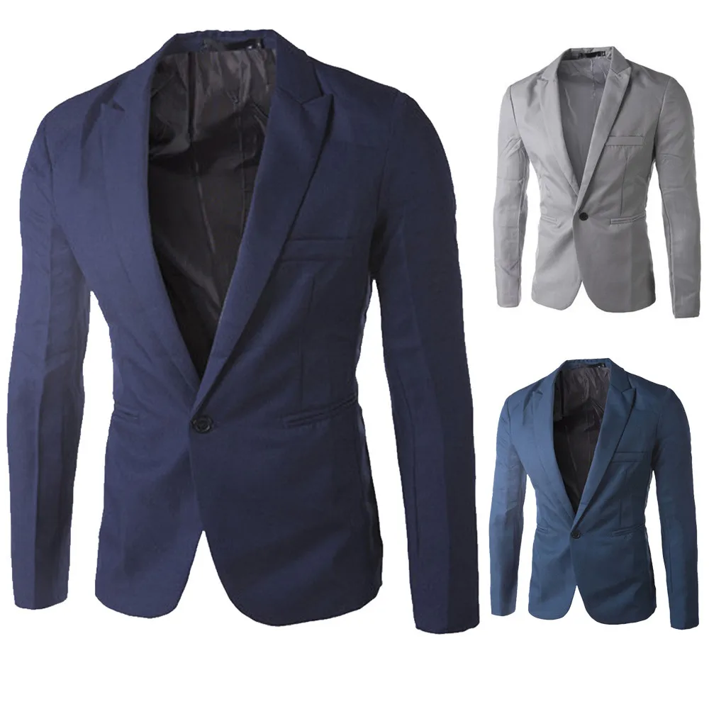 

Autumn Blazer Plus Size 3XL Charm Men's NEW Fashion Casual Slim Fit One Button Business Wedding Blazer Coat Jacket Top Freeship