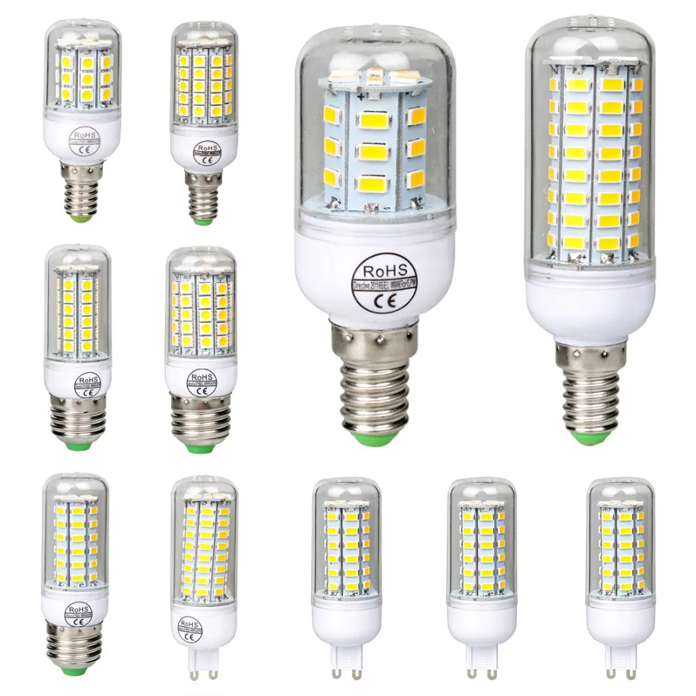 8 W 220 V E14 E27 G9 5730 SMD СВЕТОДИОДНЫЙ кукурузная лампа прожектор абажур для лампы с металлическим каркаксом