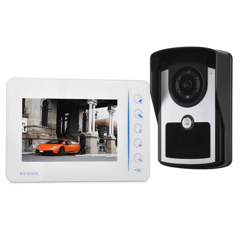 

7 Inch Touch Screen Wired Video Door Phone Intercom System Doorbell Waterproof Monitoring Night Vision Eye Camera Doorphone