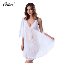 Colleer marca women lingerie corset con tanga 2 unidades set vestido de ropa de dormir ropa interior más el tamaño xxl envío gratis dropshi