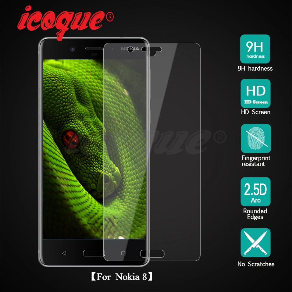 Icoque 9H 2.5D Glass for Nokia 8 Screen Protector Glass Display Film for Nokia8 Nokia 5 6 7 3 2 Nokia 8 Tempered Glass Protector (12)