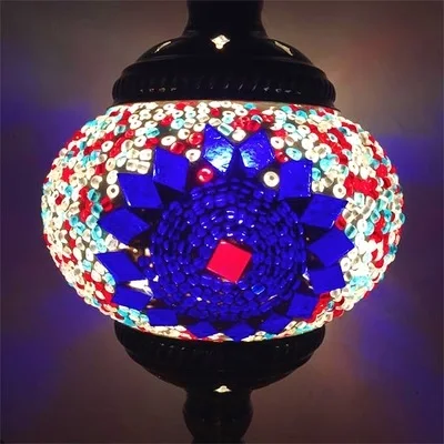 Новейший E14 ручной инкрустированный стеклянный мозаичный светильник в стиле Марокко для спальни, гостиной, декоративная настольная лампа, Турецкая лампа - Цвет абажура: New style 8