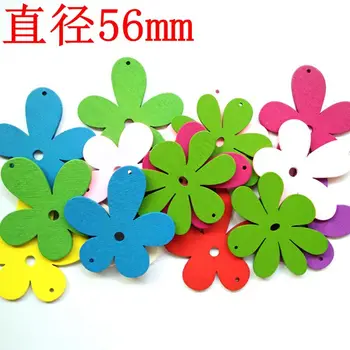 

Colorful five-petaled flowers pendant DIY for Christmas Wedding Home Party Decoration Wooden Craft Size 56mm 50pcs/lot