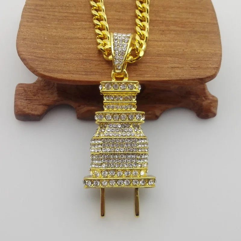 Necklace Hip Hop Rock Socket Electrical Jewelry for Men/Women Punk Plug