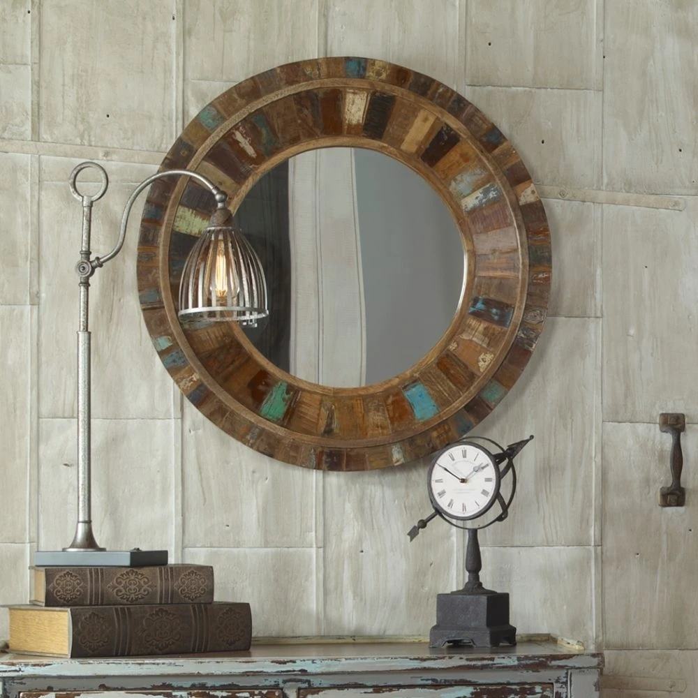 Jeremiah Round Wood Mirror (1)