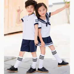 Семейные комплекты брат и сестра одежда Детские комплекты одежды школы для мальчиков и девочек футболка с короткими рукавами комплект из