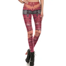 1664 Fitness Elastic Women Leggings Sexy Girl Polyester Slim Fit Workout Pants Trousers Vintage Eagle leather armour Printed