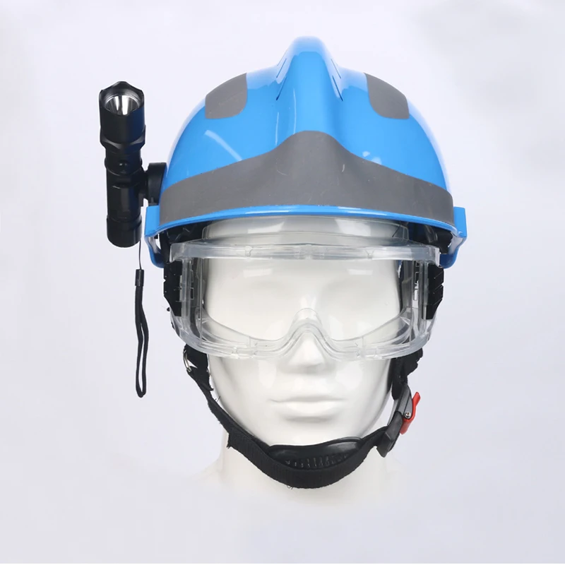 Защитный спасательный шлем пожарный защитные очки защитные шлемы на рабочем месте защита от огня жесткая шляпа с налобным фонарем и очками