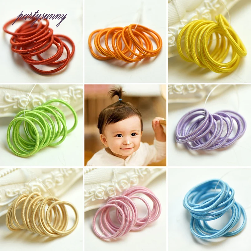 Buy 10pcs Baby Headband Rubber Bands Candy Color Hair Ring Elastic Hair Bands