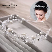 Elegant Charming Rhinestone simulated Pearl Tiara Bride Bridal Headband Wedding Hair Accessories jonnafe charming bridal headpiece silver rhinestone wedding headband tiara handmade hair accessories for bride