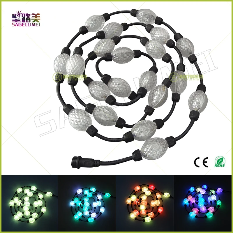 100 шт. DC12V/DC24V 32 мм/50 мм Диаметр 360 градусов двухсторонняя 5050 RGB + WS2811 IC магический шар
