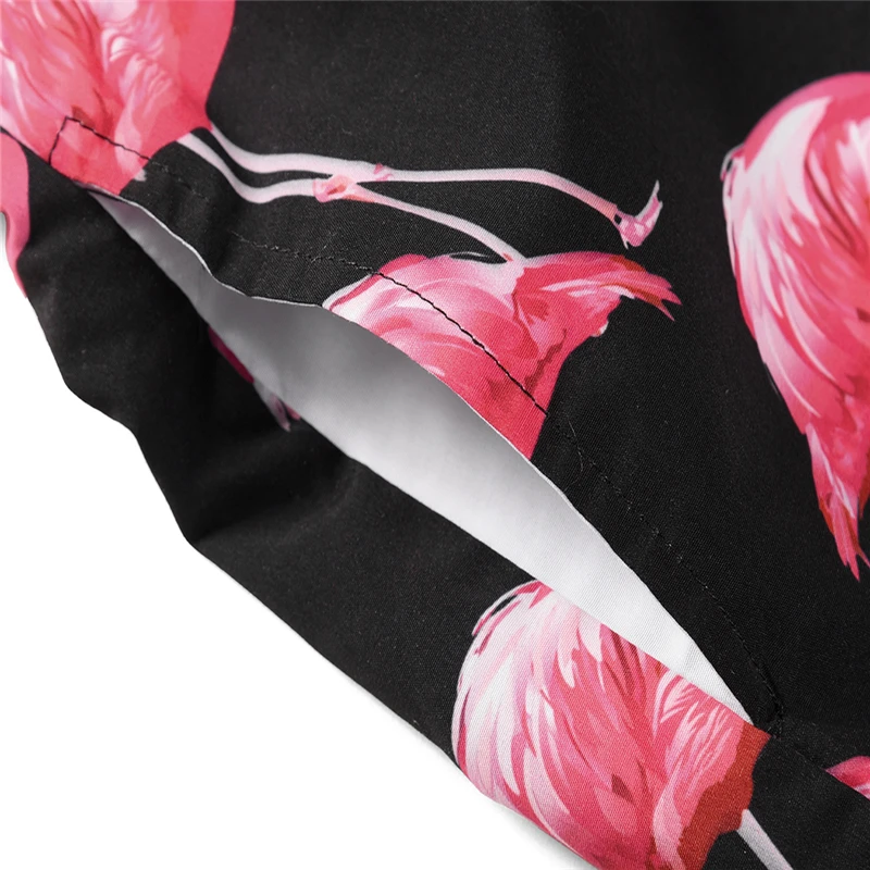 Mr.1991IN Summer Vacation Sets Men's Flamingos Printed Tropical style Beach Hawaiian suit Short Shirts Shorts Two Piece Suit Mr.1991IN Summer Vacation Sets Men's Flamingos Printed Tropical style Beach Hawaiian suit Short Shirts Shorts Two Piece Suit