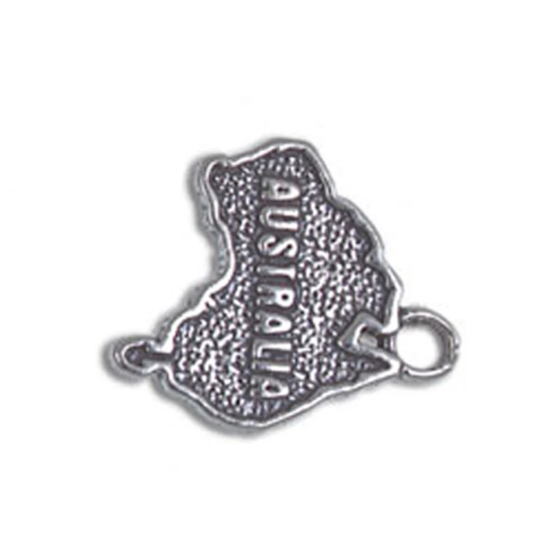 Silver Australia Map Dangle Charms Jewelry DIY Findings Fit Bracelet
