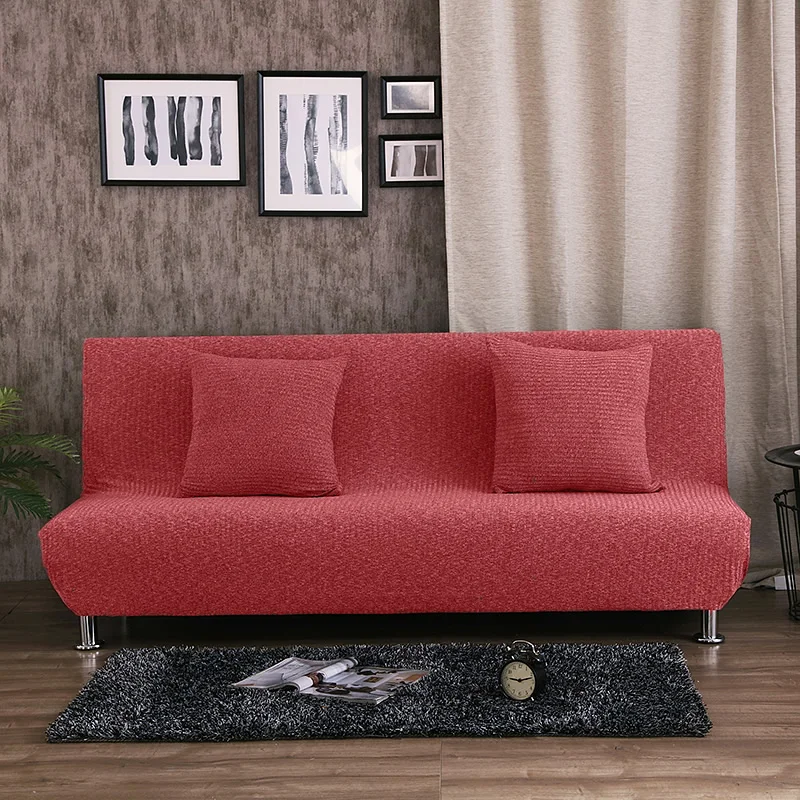 Меланжевый трикотажный чехол для дивана, кровати, чехлы для дивана, растягивающиеся Чехлы для дивана, большая эластичность, чехол для дивана, откидное полотенце без рукавов - Цвет: Fuchsia