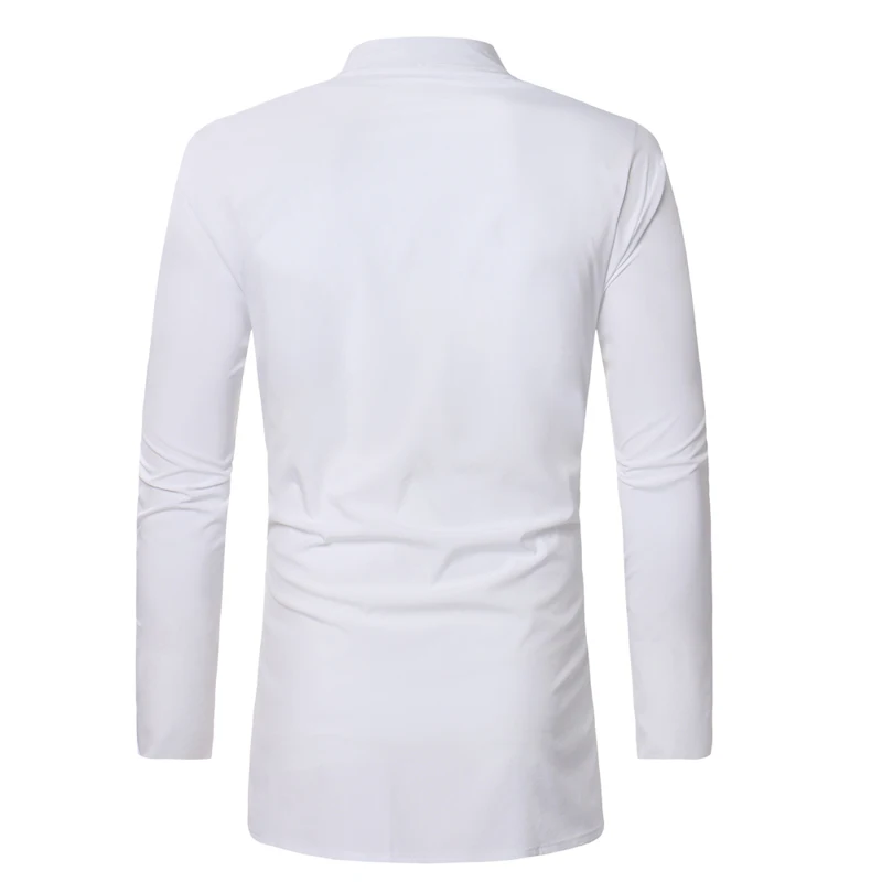 2018 Full traditional dress men's shirt African style front row buckle t-shirt Embroidery Design Style mens african clothings  (6)